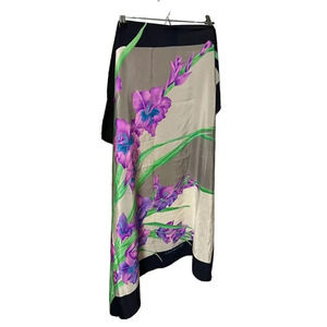 LEONARD PARIS FLORAL BLUE LARGE silk